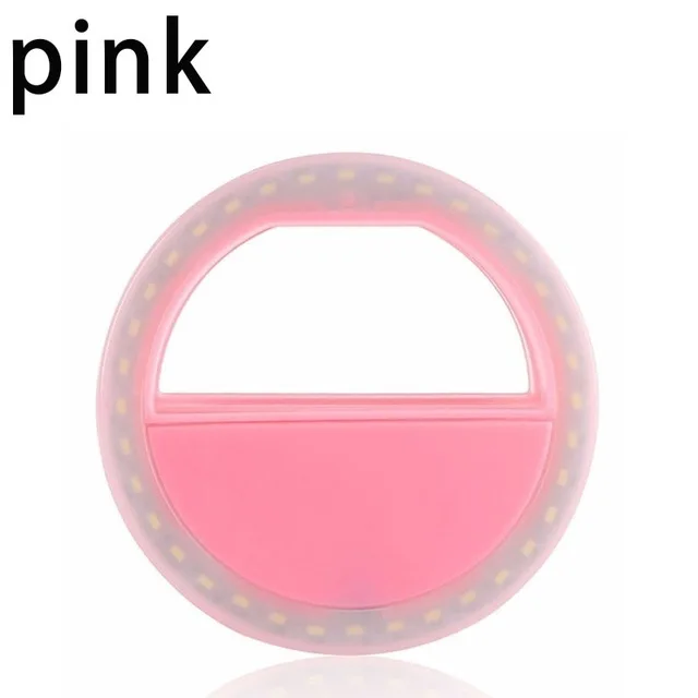 Pink without Mirror Светодиодный светильник для мобильного телефона с кольцом для селфи, артефакт, студийное кольцо для студийной съемки, светящаяся вспышка для всех смартфонов - Цвет: Pink without Mirror