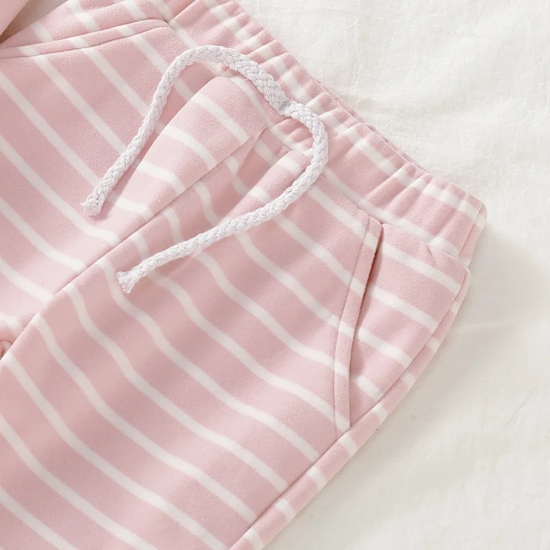 Одежда для сна для младенцев Одежда для маленьких девочек и мальчиков новая футболка с длинными рукавами+ штаны в полоску, Пижама, одежда для сна, комплект из 2 предметов