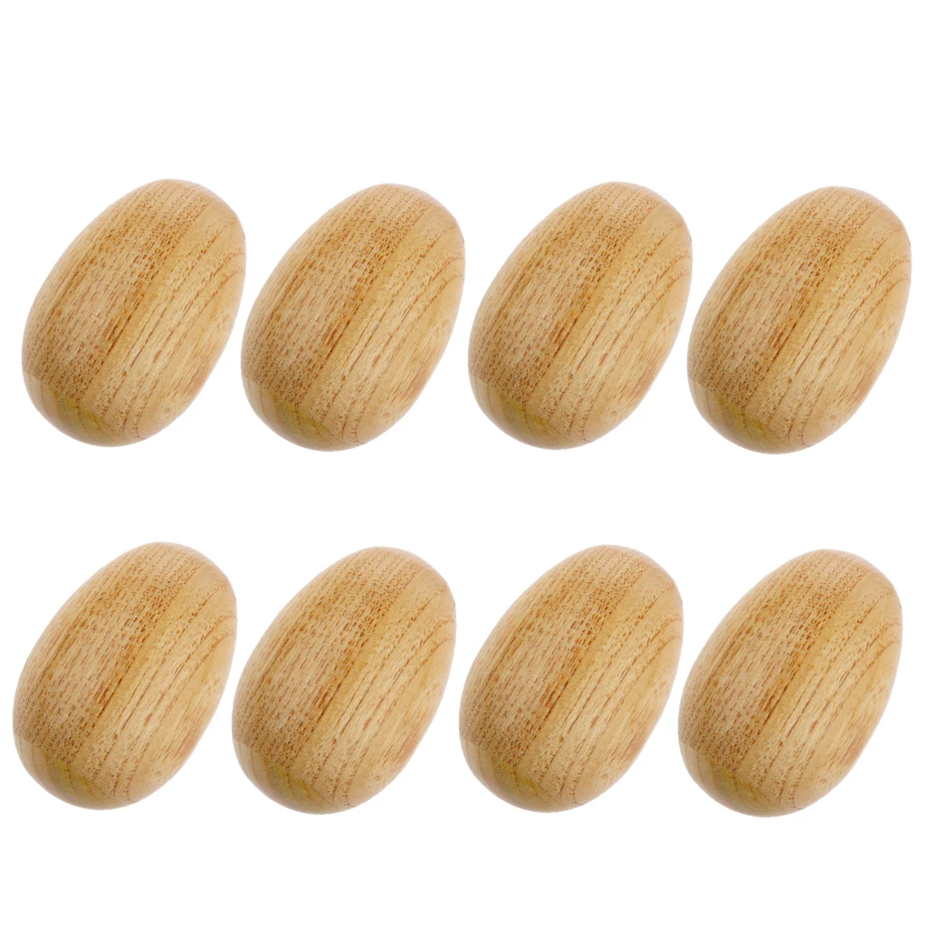 Handcrafted 8x Wooden Egg Shaker Hand Shakers Mini Percussion 6.5x4cm