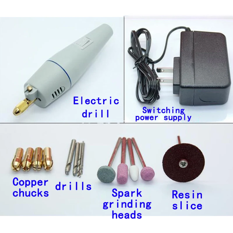 

Mini Electric Drill Bits Det+Grinding Wheel Disc+Transformer For Polishing Wood Home Use High Speed Steel Drill Bits