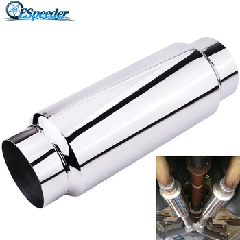 

evil energy Stainless Steel 201 Car Exhaust Pipe Muffler Tail Pipe 4.0 Inch Mid-Section Exhaust Muffer Tip Inlet/Outlet Muffler