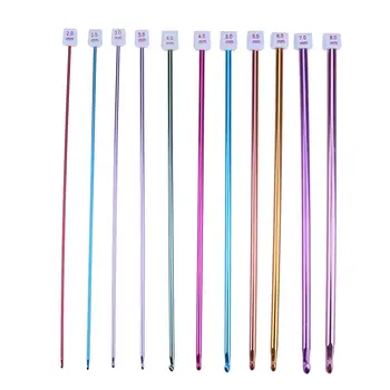 

11pcs Multicolour Aluminum Single Pointed Yarn Weave Craft Crochet Hooks Needles Set 2/2.5/3.0/3.5/4.0/4.5/5.0/5.5/6.0/7.0/8mm