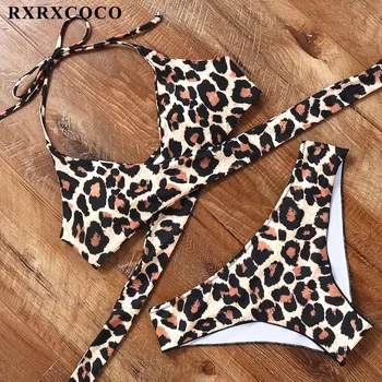 

RXRXCOCO Bikinis 2020 Brazilian Swimwear Women Beach Bathing Suit Push Up High Waist Bikini Set Top Bandage women's swimsuit