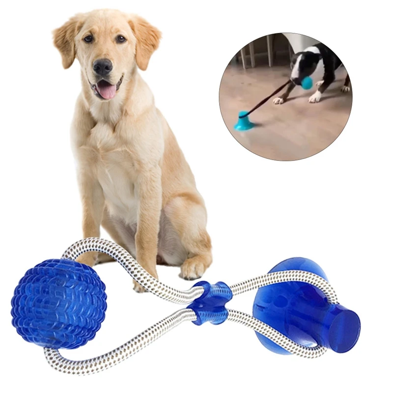 

Multifunction Pet Molar Bite Toy Cleaning Teeth Safe Elasticity Soft For Dog Puppy Toy Resistant Suction Cup Dog Ball Biting Toy