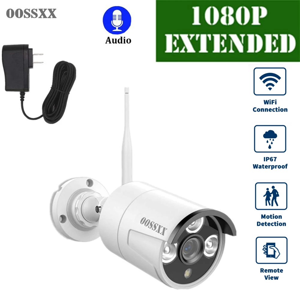 Беспроводная ip камера OOSSXX 1080P 2 МП ИК ночное видение аудиозапись P2P Onvif Wi Fi для