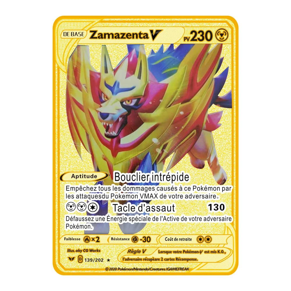 NEW Pokemon Gold Metal Flash Mewtwo Mew Big Pikachu Charizard Game Battle Collection Trading Action Figure Model Card for Kid