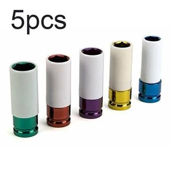 

5pcs Wheel Pneumatic Wrench Tire Screw Hex Sleeve With Covers Set Accessories