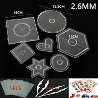 2.6/5mm Mini Hama Beads template Toy DIY perler tool Beads Educational Tangram Jigsaw Puzzle Iron beads tool Free shipping 1