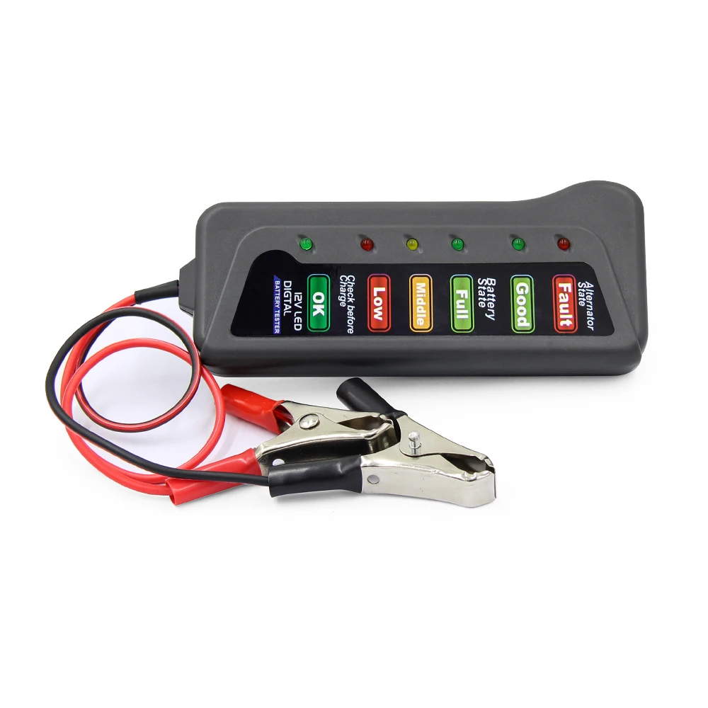 Автомобильный диагностический инструмент 12 В автоматический тестер батареи для автомобиля тестер батареи цифровой генератор тестер 6 светодиодный дисплей