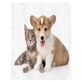 

Pet Cute Cat Puppy Fluffy Spring and Autumn Soft Flannel Blanket Office Siesta Blanket Sofa Bed Blanket