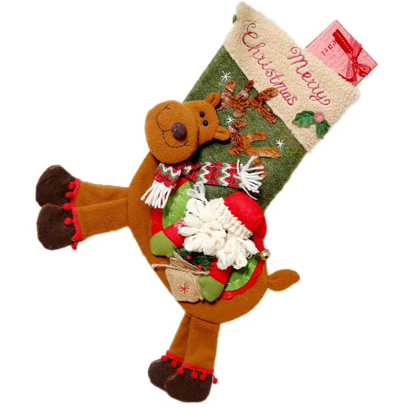

Christmas Stocking Gift Bags Christmas Decorations for Home New Year Gifts Bag Navidad Socks Natal Tree Decoration Presents Sant