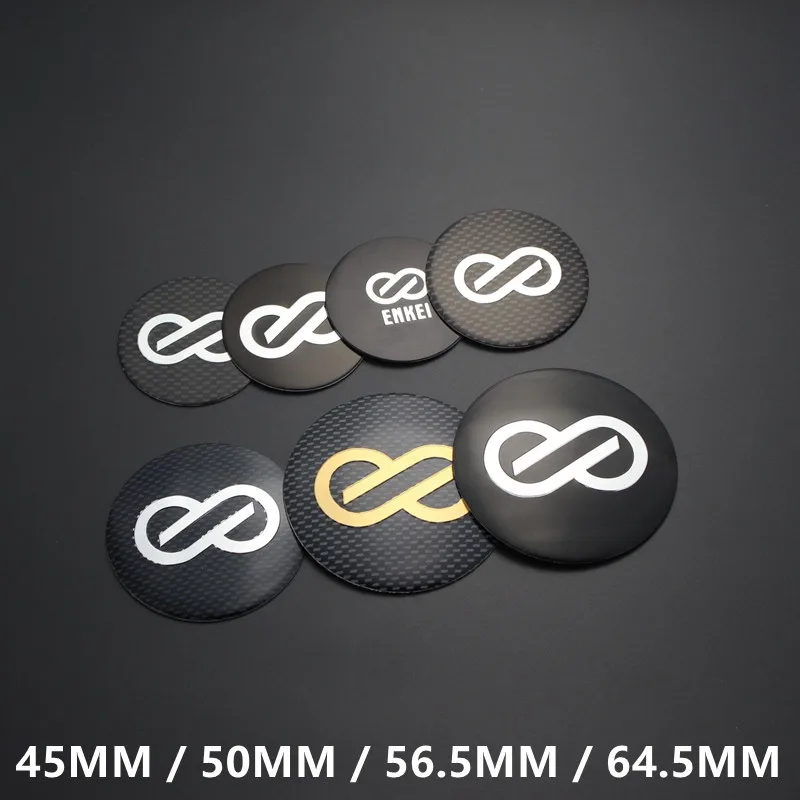 

4pcs/lot 45MM 50MM 56.5MM 64.5MM Car Wheel Cover Cap Sticker ENKEI Emblem Badge 8 Logo Rims Emblem Auto Racing Badge