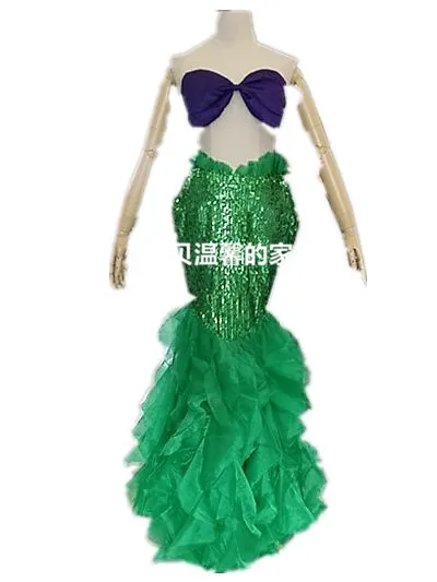 

NEW Arrival The Little Mermaid Ariel Cosplay Top Skirt Costume Adult Women Party Costume