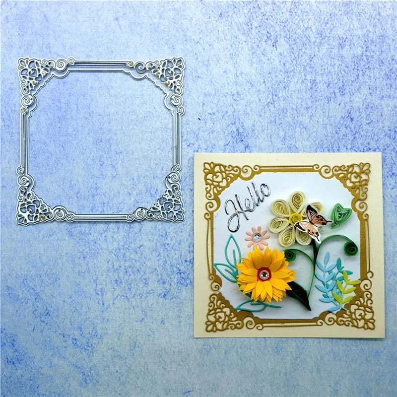 

Naifumodo Lace Dies Flower Frame Metal Cutting Dies New 2019 Dies Scrapbooking Card Making Embossing Stencil DieCut Template