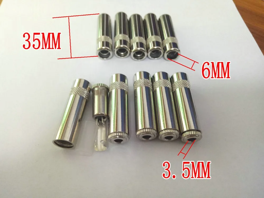 20pcs brass 3 5mm Stereo Audio socket Audio headphone Cable adapter New