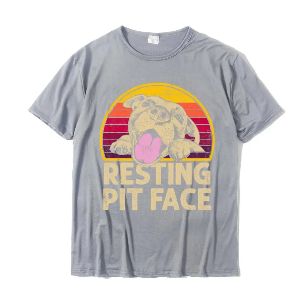 Printed On Thanksgiving Day 100% Cotton Fabric Crew Neck Tops Tees Short Sleeve Normal Tee Shirts Coupons cosie Tshirts Dog Pitbull Resting Pit Face Funny gift For Pitbull Lovers Pullover Hoodie__MZ16214 grey