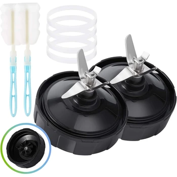 

7 Fins Replacement Blade Suitable for Ninja Blender Replacement Parts with 1 Extra Gasket Rubber and 1 Brush Suitable