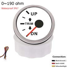 52 мм Лодка морская подвесная накладка на двигатель Датчик наклона Водонепроницаемый IP 67 UP-DN счетчик для 0-190 Ом левая сторона с подсветкой 52 мм Лодка морская подвесная накладка на двигатель Датчик наклона Водонепроницаемый IP 67 UP-DN счетчик для 0-190 Ом левая сторона с подсветкой