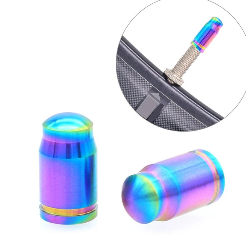 

2Pcs Titanium Bicycle Presta Valve Cap Lightweight Bike Tire Tyre Conversion Gas Dust Cover MTB Bike Valve Adapter