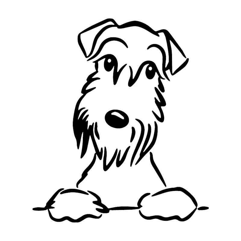 

PLAY COOL Cute Schnauzer Dog Car Sticker Automobiles Motorcycles Exterior Accessories Vinyl Decals for Bmw Audi Ford Toyota Lada