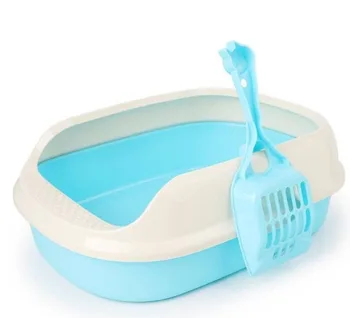 

Drop shipping Pet Dog Cat Litter Box Cat Dog Tray Teddy Anti-Splash Toilette with cat litter shovel Puppy Indoor Home Sandbox