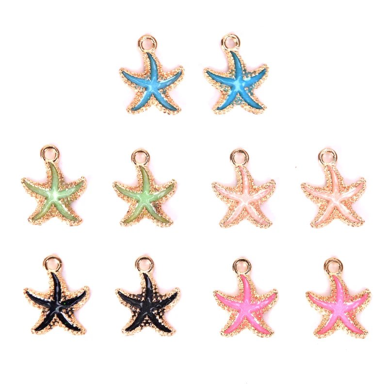 10pcs/Set Drop Oil Conch Starfish Sea Shell Alloy Pendant DIY Bracelet Earrings Making Handmade Jewelry Accessories | Украшения и