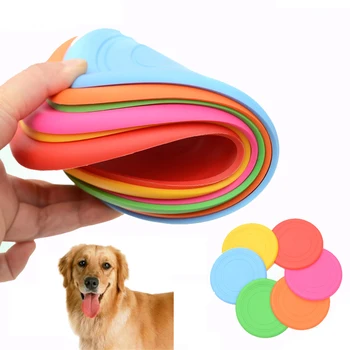 

1pcs Hot Environmental Protection Silica Gel Soft Pet Flying Discs Dog Toys Saucer Big Or Small Dog Toys Pet Shop Diameter 18CM