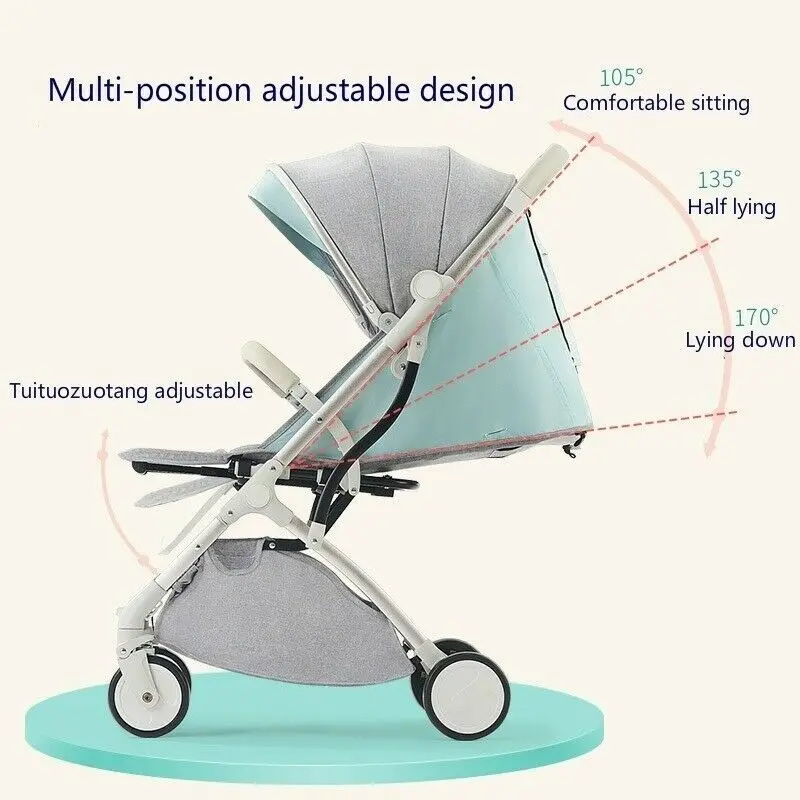 Free shipping in EU High Landscape Light Weight Baby Stroller Can Sit Can Lie Baby Pushchair