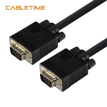 

CABLETIME SVGA VGA Cable HDB15 VGA to VGA M/M MONITOR CABLE 1080p For HDTV PC Laptop Projector Epson,Dell Lenovo 1.8m N1