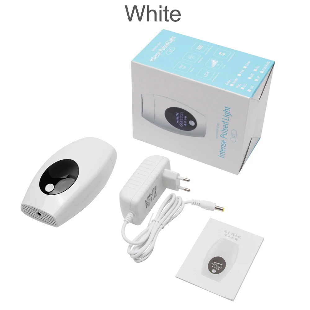Лазерный мини-эпилятор для депиляции, машина для удаления волос с перманентной нитью IPL 600000, светильник со вспышками, для удаления волос для женщин и мужчин - Цвет: Белый