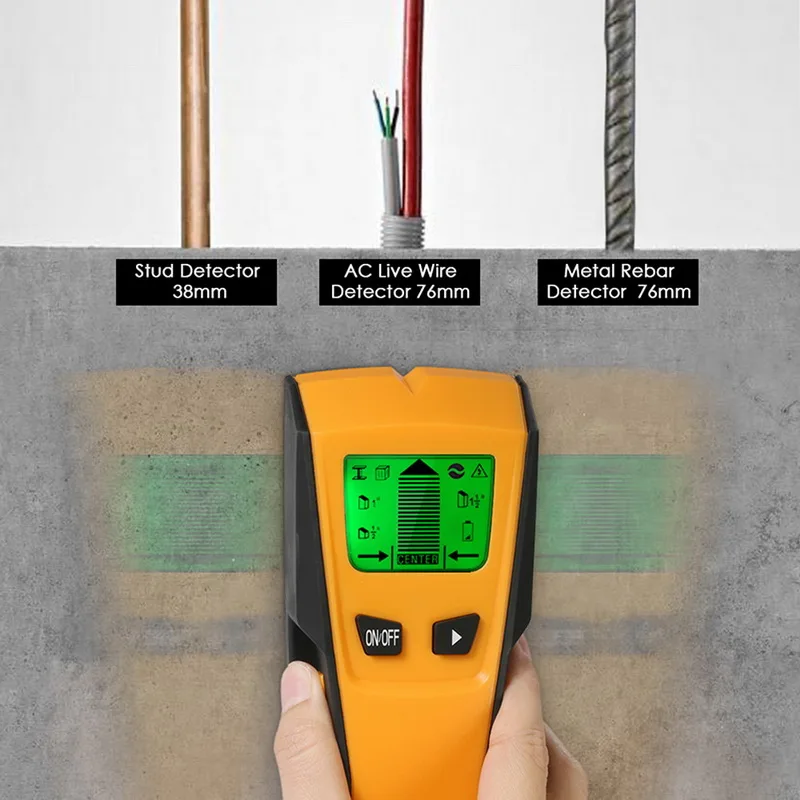 

3 In 1 Metal Detector Find Metal Wood Studs AC Voltage Live Wire Detect Wall Scanner Electric Box Finder Wall Detector