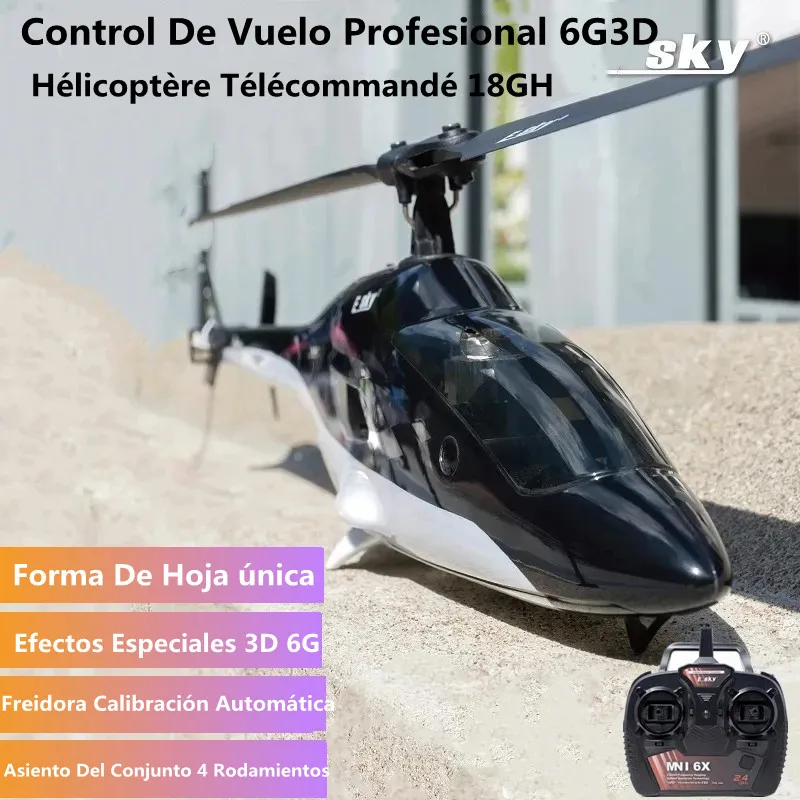 piso estoy de acuerdo con frecuencia Mini helicóptero de Control remoto, 6G, 3D, profesional, RC, estabiliza,  una sola hoja, Flybarless, LED, cola, acrobacias, 300M| | - AliExpress