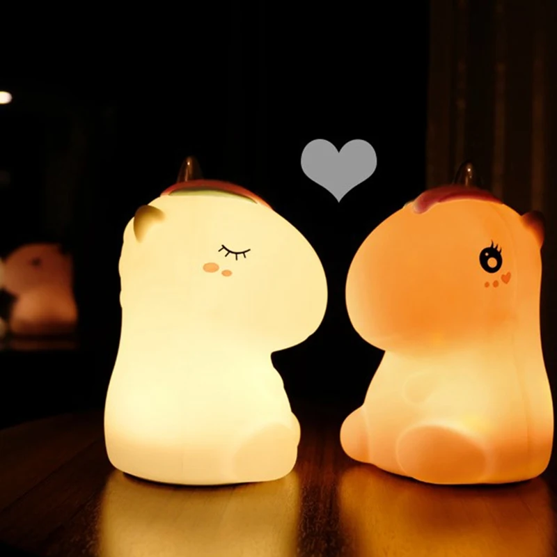 2020 Новый Dropship светодиодные силиконовые Единорог и динозавр ночной Светильник