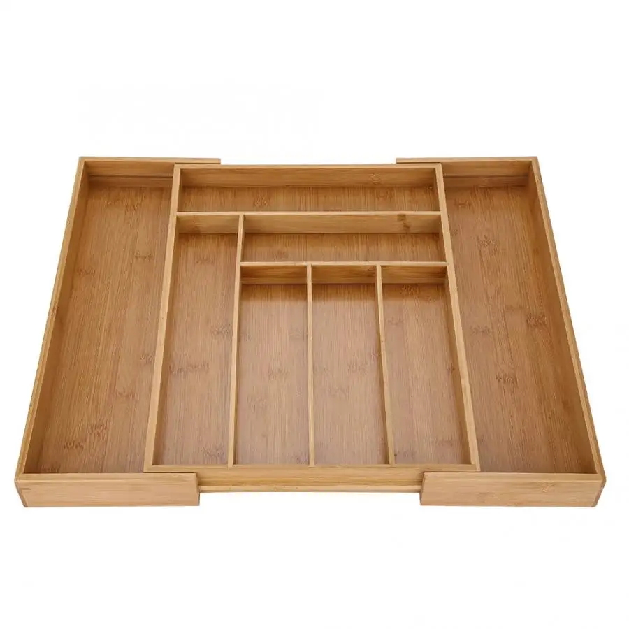

Expandable Bamboo Cutlery Storage Tidy Drawer Kitchen Organizer Compartment Cutlery Organizer