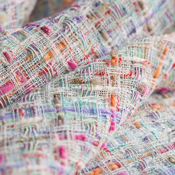 

148CM Wide 400G/M Weight Colorful Knitted Tweed Polyester Acrylic Viscose Fabric for Autumn and Spring Dress Coat Jacket DE1363