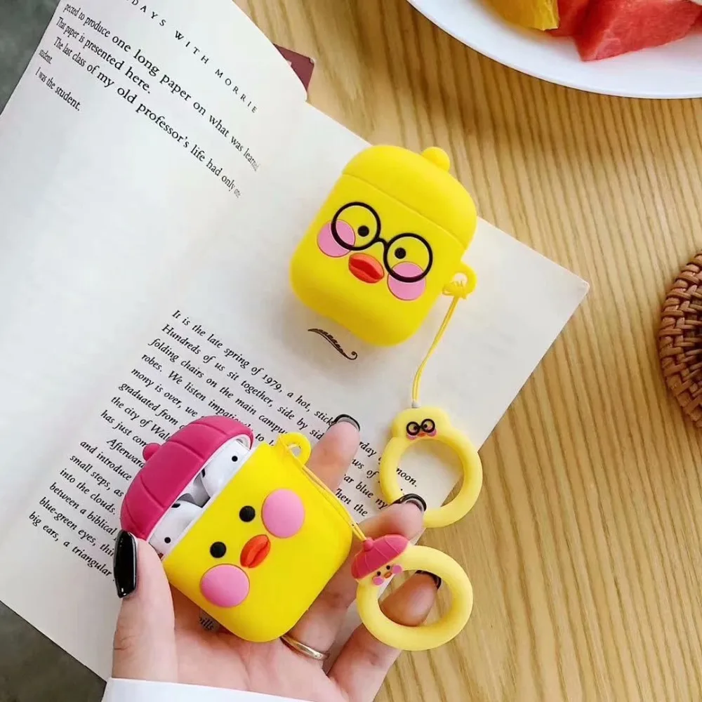 Чехол для наушников Airpods силиконовый чехол с мультяшным рисунком милые Чехлы AirPods