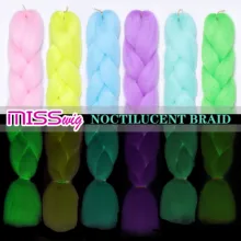 Miss wig синтетические волосы Светящиеся в темноте яки плетение волос для наращивания крючком косички волосы Wlosy Kolorowe