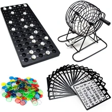 Máquina de bingo portátil durável reutilizável amigo festa em casa entretenimento jogo mesa quebra-cabeça festa sorte desenhar jogo bingo bola conjunto