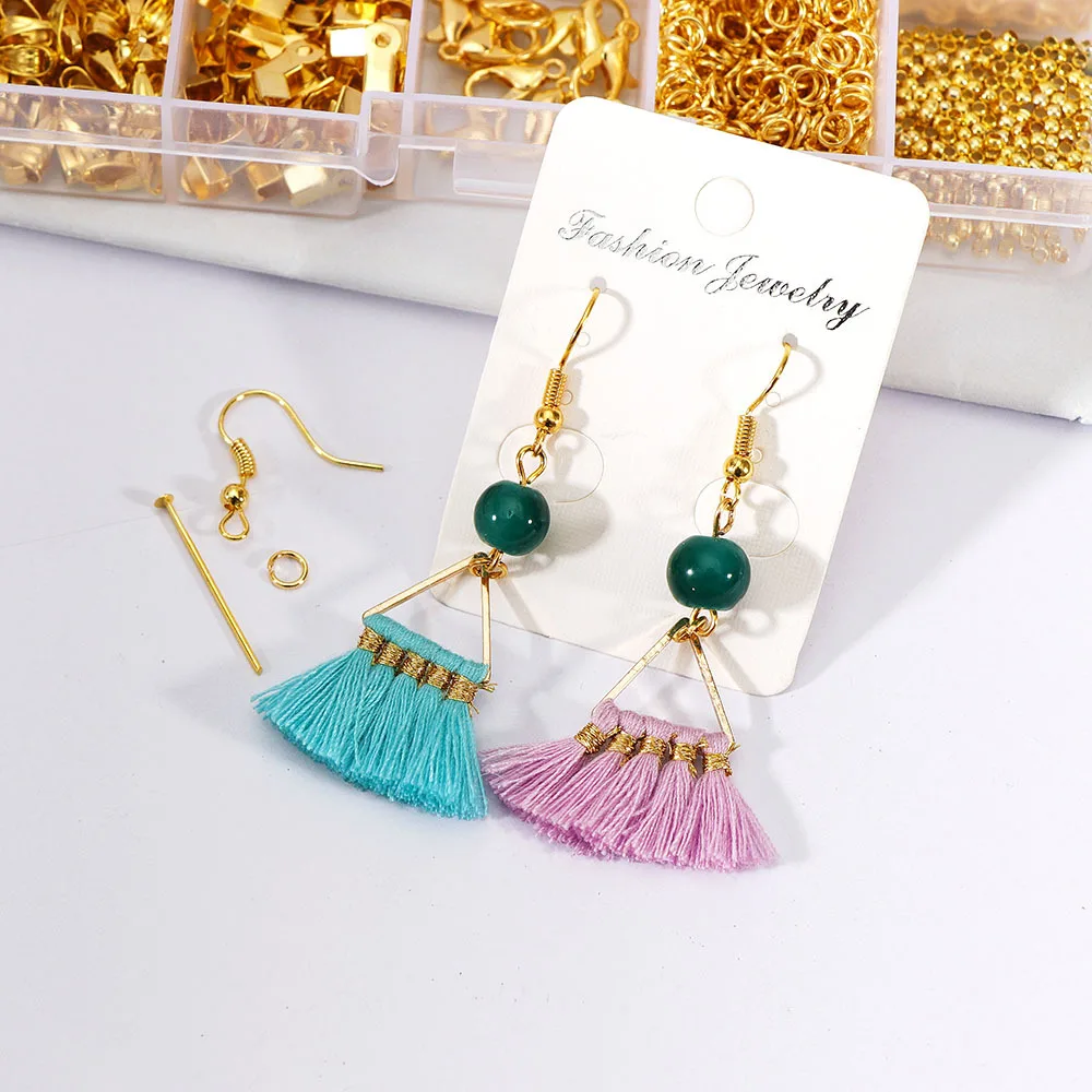 Alloy Accessories Kits Jewelry Findings Earrings Accessories Tools Open Jump Rings Earring Hook Jewelry Making Supplies Kit