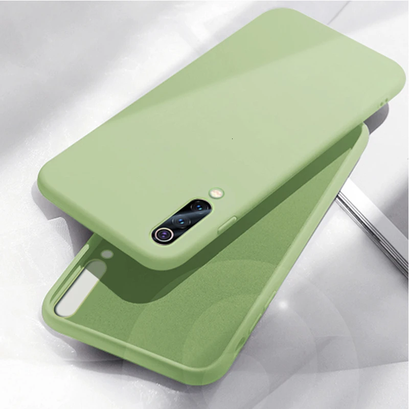 Жидкий силиконовый чехол для Xiao mi CC9 CC9E mi 9T 9 SE 8 Lite A3 A2 6 Play mi x 3 2S 2 mi crofiber тканевая подушка для подкладки 500 шт - Цвет: Green