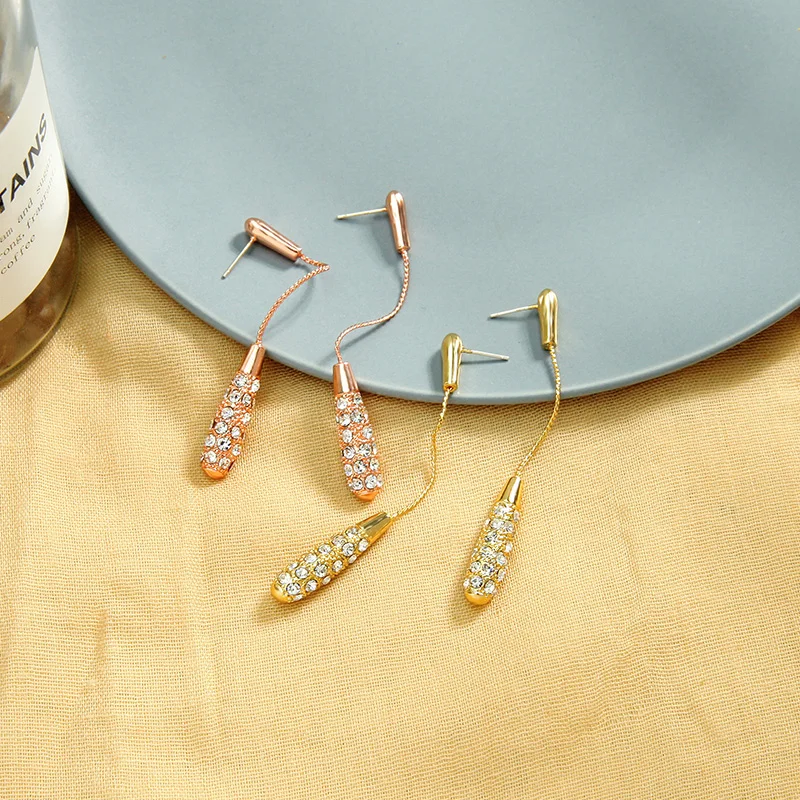 Простой дизайн 2020 золото/розовое золото цвет серьги для женщин ручной работы