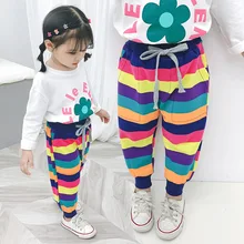 Осенняя одежда стиль средне-Маленькая детская Gar Для мужчин t Для мужчин и Для женщин детские штаны всех цветов радуги