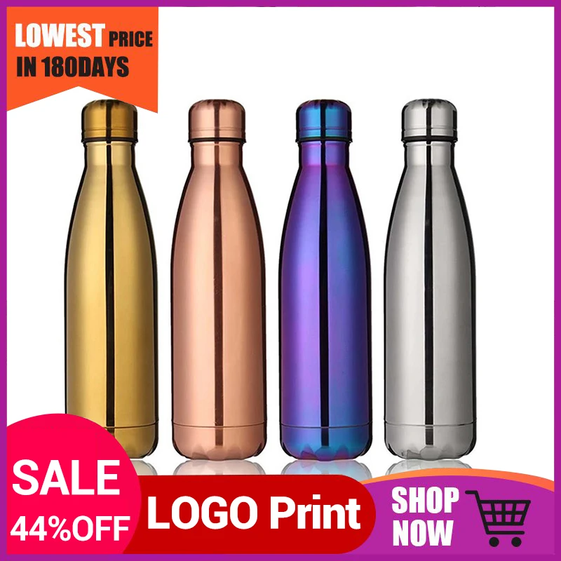 Спортивная бутылка для воды с логотипом на заказ 500 мл термос из нержавеющей