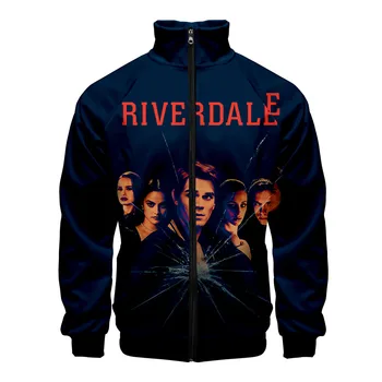 

Riverdale 4 Colombia jacket cartoon Long sleeve zipper Stand Collar 2019 New Casual jacket Winter Harajuku Stand Collar Zipper