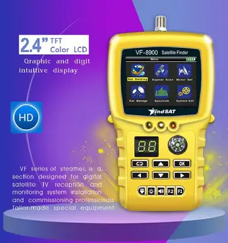 

Studyset HD Satfinder Star Search VF-8900D DVB-S2 Satellite Meter Finder Built-in Flashlight Compass Signal Display Car Charger