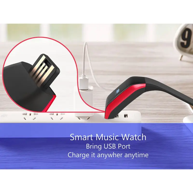 Умный Браслет IP68 Водонепроницаемый музыкальный плеер пульсометр спящий монитор Часы Браслет