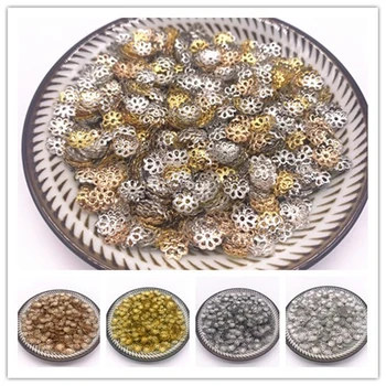 

500-300-200pcs 6-7-8mm Hollow Flower Findings Cone End Beads Cap Filigree DIY Jewelry Making