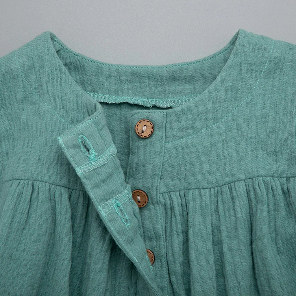 Платье для маленьких девочек однотонная одежда для маленьких девочек осенне-зимнее повседневное детское платье принцессы одежда для детей г., с длинными рукавами, на возраст от 1 до 2 лет