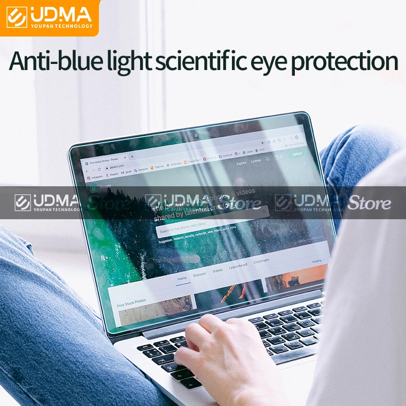 Udma Anti Luz Azul Protetor de Tela do Portátil Filme Vidro Flexível Verde Proteção para os Olhos Lenovo Asus hp Dell Acer - Imagem 6