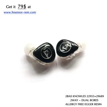 

U2 Mini In Ear Monitor Earphone for Phone MMCX connector with Knowles 2BAs CI ED and 1.2M Detachable Cable